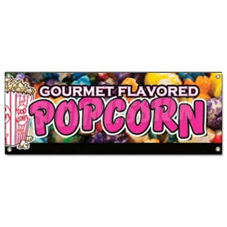 Signmission GOURMET FLAVORED POPCORN BANNER SIGN flavoring flavor caramel cheese gift B-Gourmet Flavored Popcorn